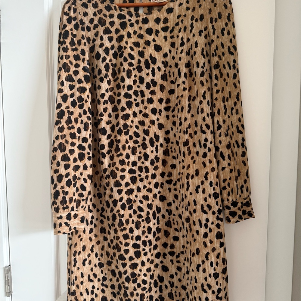 Merona Leopard Print Long Sleeve Dress